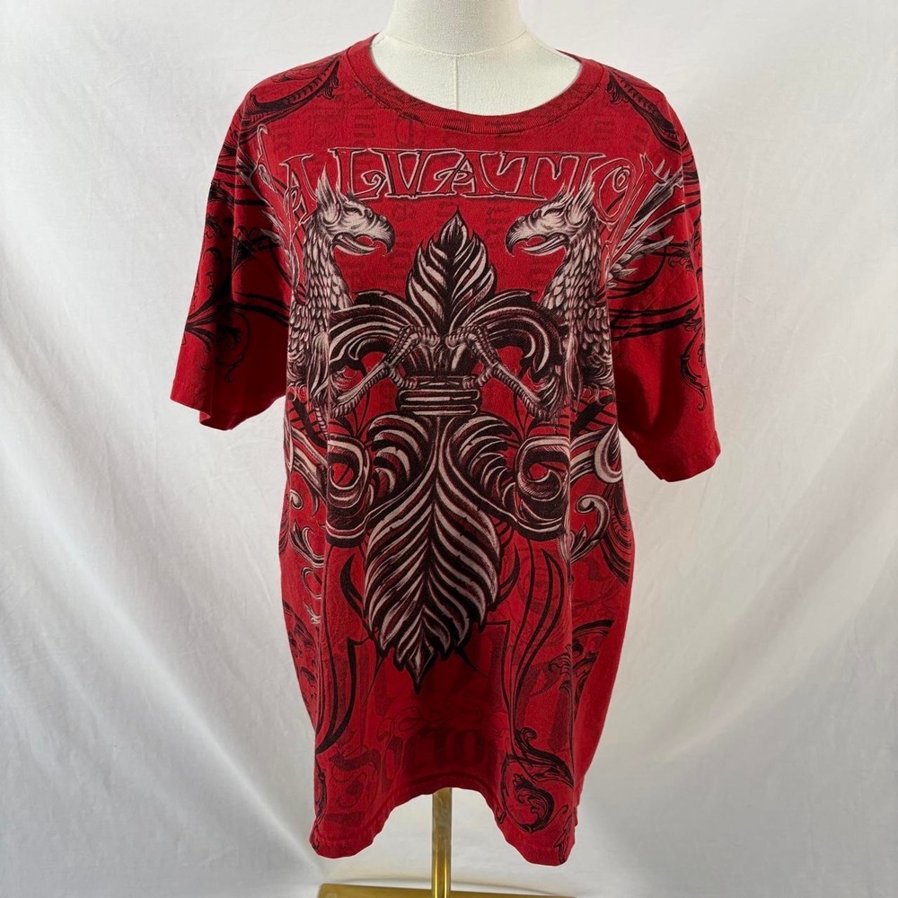 MMA Elite red black Salvation t shirt size large y2k grunge skater